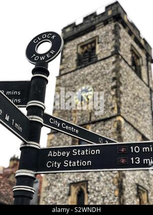 Clock Tower in Saint Albans, Hertfordshire, Großbritannien Stockfoto
