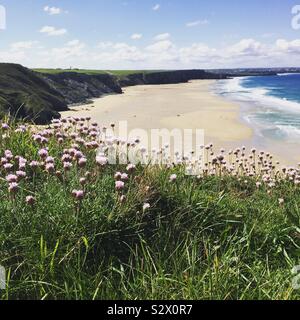 Watergate Bay in Cornwall, England Stockfoto