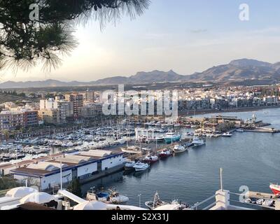 Blick von El Faro Cafe Bar, Puerto de Mazarro, Murcia, Spanien Stockfoto