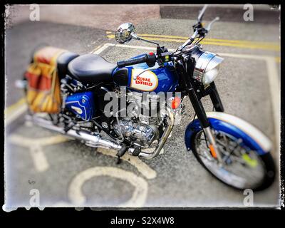 Royal Enfield Oldtimer Motorrad Stockfoto