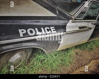 Alte Polizei Auto am Wijnland Auto Museum, Joostenberg Vlakte, Kapstadt, Südafrika. Stockfoto