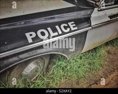 Alte Polizei Auto am Wijnland Auto Museum, Joostenberg Vlakte, Kapstadt, Südafrika. Stockfoto