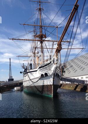 HMS Gannet an der Historic Dockyard Chatham in Kent Stockfoto