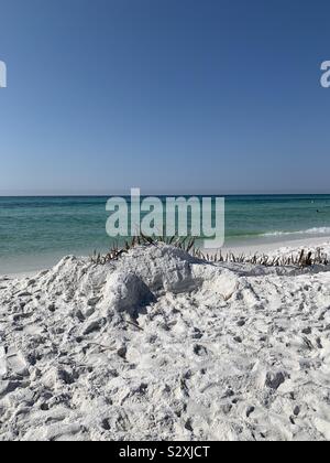 Dinosaurier sandcastle am White Sand Beach Stockfoto