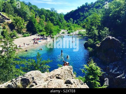 Devils Bridge, Ardèche Stockfoto