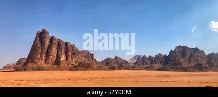 Sieben Säulen der Weisheit. Wadi Rum. Jordan. Stockfoto