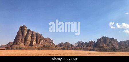 Sieben Säulen der Weisheit. Wadi Rum. Jordan. Stockfoto