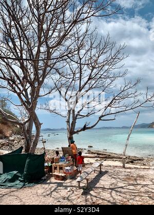 Insel Kelor Abschaltdruck Stockfoto