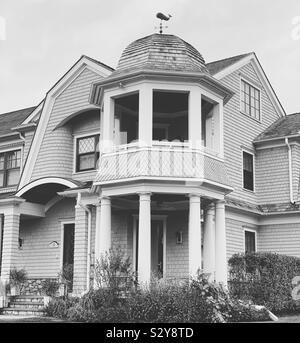 Schwarz und Weiß Details ein Haus in Allenhurst, Monmouth County, New Jersey, United States Stockfoto