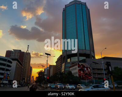 Straßen und Gebäude von Harare, Simbabwe Stockfoto