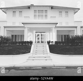 Schwarz-weiß-Bild von einem Haus in Allenhurst, Monmouth County, New Jersey, United States Stockfoto