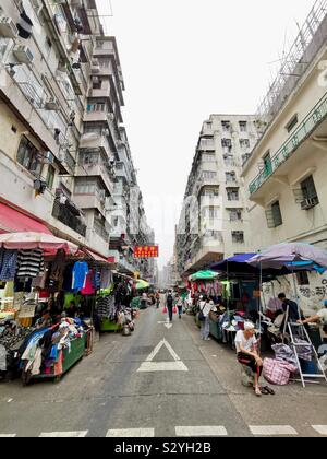 Lebendige Märkte in Sham Shui Po, Hongkong. Stockfoto