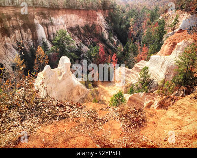 Providence Canyon Lumpkin Georgia USA wird auch als die kleine Grand Canyon bekannt. Es ist eines der sieben Naturwunder von Georgia. Stockfoto