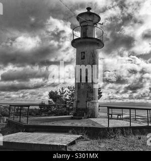 Rannapungerja Leuchtturm auf See Peipus, Ida Viru County, Estland Stockfoto