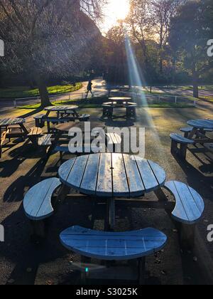 Outdoor-Tische Stockfoto