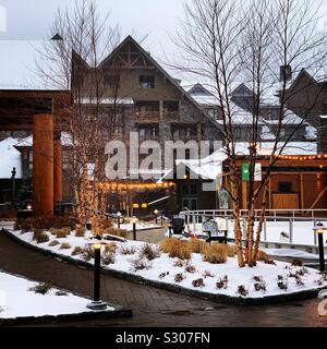 Das Resort am Spruce Peak, ehemals Stowe Mountain Lodge, Spruce Spitze Dorf, Stowe, Vermont, United States Stockfoto