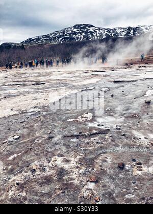 Land aus Feuer und Eis Stockfoto
