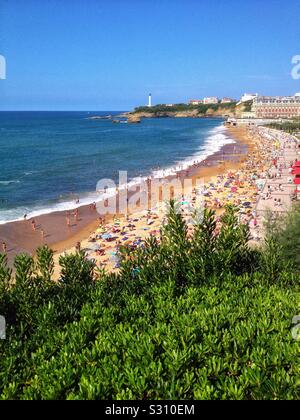 La Grande Plage in Biarritz, Pyrénées-atlantiques, Frankreich Stockfoto