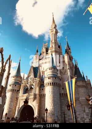 Magic Kingdom zu goldener Stunde Stockfoto