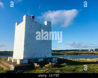 Insel Whithorn Hafen Leuchtturm, Dumfries und Galloway, Schottland Stockfoto