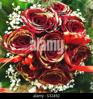 Strauß roter Rosen Stockfoto