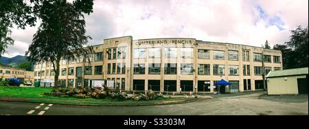 Die stillgenutzte Cumberland Bleistiftfabrik in Keswick Stockfoto