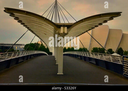 Bells Brücke über den Fluss Clyde in Glasgow, Schottland. Stockfoto