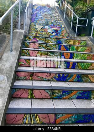 Verborgene Treppe San Francisco Stockfoto