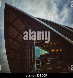 Clyde Auditorium (Armadillo) Teil des Scottish Event Campus am Fluss Clyde in Glasgow, Schottland. Stockfoto