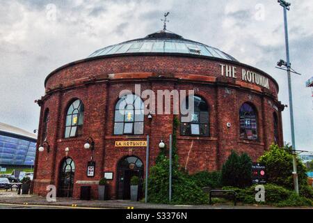 Das Restaurant Rotunda neben dem Scottish Event Campus (SEC) in Glasgow, Schottland. Stockfoto