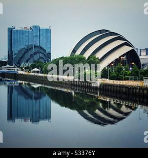 Clyde Auditorium (Armadillo), Teil des Scottish Event Campus, am Fluss Clyde in Glasgow, Schottland. Stockfoto