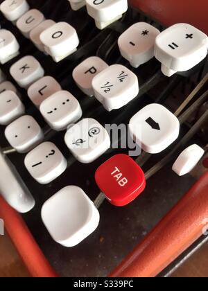 Vintage Typewriter Tastatur Nahaufnahme, USA Stockfoto