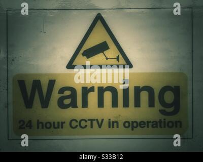 CCTV-Warnschild Uk Stockfoto