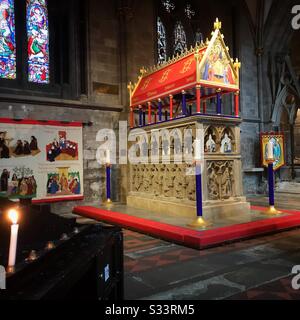 Hereford mittelalterlichen Grabmal des Heiligen Thomas Cantilupe in der Kathedrale von Hereford UK Stockfoto