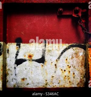 Detail des alten Standseilbahnwagens Penang Hill, Malaysia Stockfoto