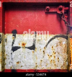 Detail des alten Standseilbahnwagens Penang Hill, Malaysia Stockfoto