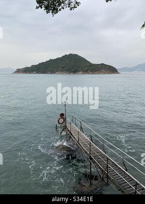 Pier, Dock, Wharf, Meer, Ozean, Schwimmhalle, sai wan-Schwimmhalle Stockfoto