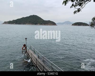 Pier, Dock, Wharf, Meer, Ozean, Schwimmhalle, sai wan-Schwimmhalle, Stockfoto