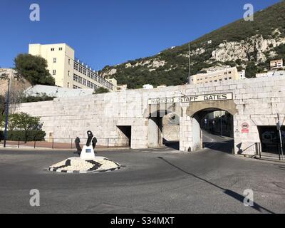 Ausgefranste Stabstore in Gibraltar Stockfoto