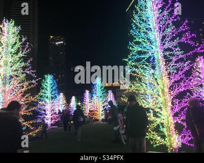 Canary Wharf Winter Lights Festival Stockfoto