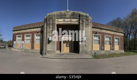 Stanley Park Blackpool Art Deco Cafe geschlossen für covid-19 Stockfoto