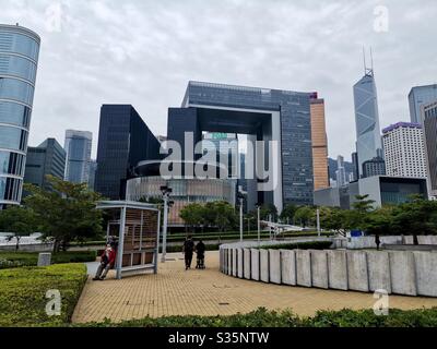 Zentralregierung Komplex von HKSAR in Admiralty, Hong Kong. Stockfoto