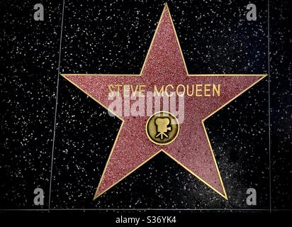 Hollywood, Kalifornien/USA. August 2019. Der Star des Schauspielers Steve McQueen auf dem Walk of Fame. Stockfoto