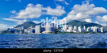 Ein Blick auf den südlichen Bezirk Hongkongs. Stockfoto