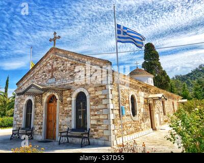 St. Nikolaus Kirche in Limenas, der Hauptstadt der Insel Thassos in Griechenland. Stockfoto