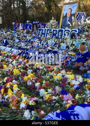 Khun Vichai Denkmal im König Power Stadium Stockfoto