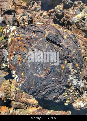 Gekühlter Lavagestein in den Krater des Moon National Monument in Idaho. Stockfoto