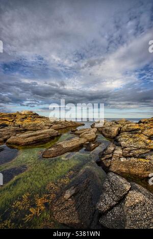 An der Küste von Bornholm, einer dänischen Insel in der Ostsee. Stockfoto