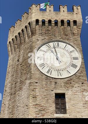 Gualtieri Turm Detail, San Benedetto del Tronto, Region Marken, Italien Stockfoto