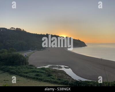 Blackpool Sands, Dartmouth; Devon - Der Morgenaufgang Stockfoto